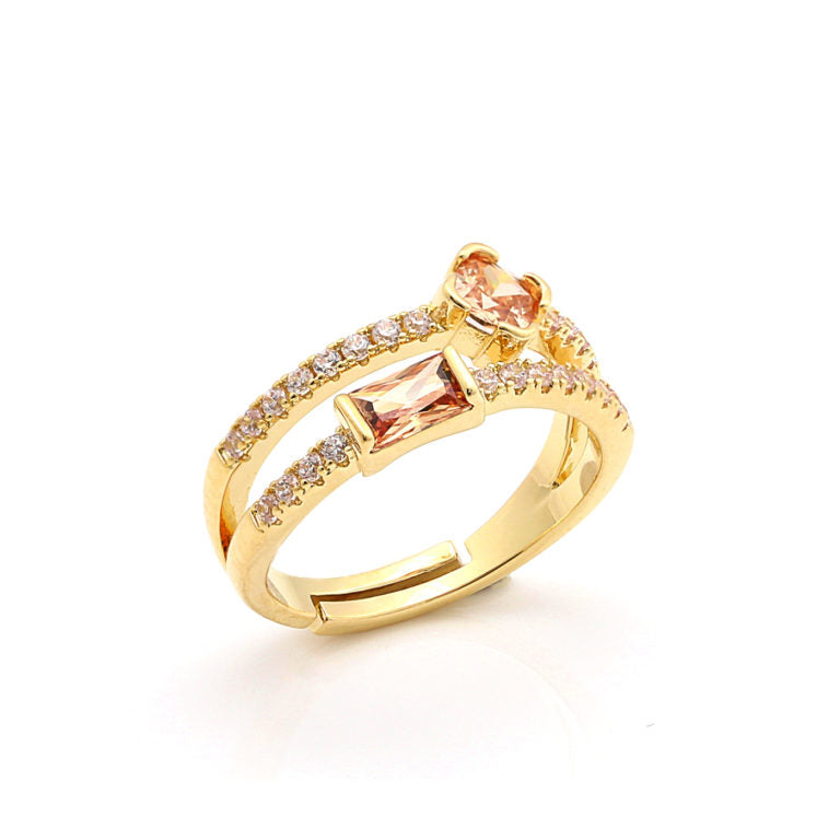 Two Shape CZ Ring
