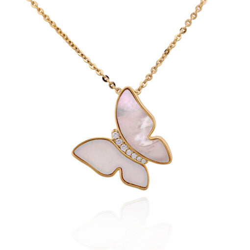 Mother of pearl Butterfly Necklace
