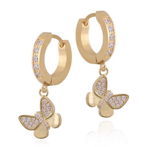 CZ Butterfly Loop Earring, Surgical