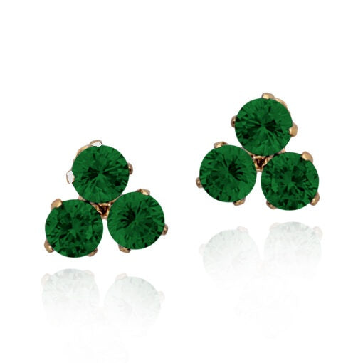 Green Tri Stud Earring, Surgical