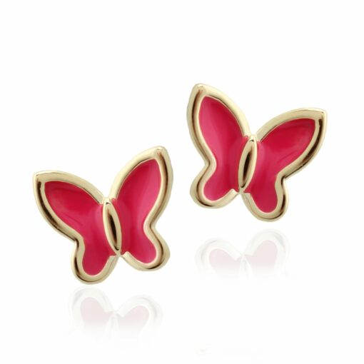 Enamel Butterfly Stud Earrings, Surgical