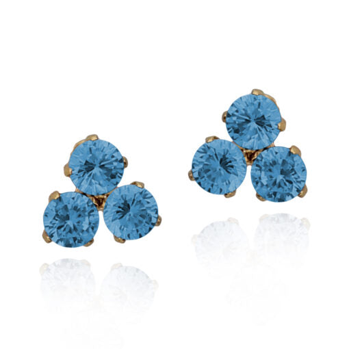 Blue Tri Stud Earring, Surgical