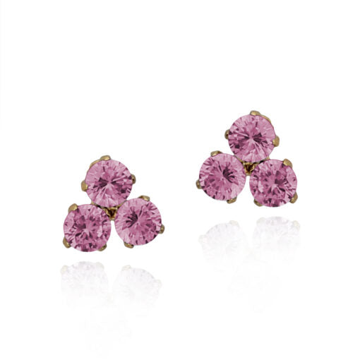 Pink Tri Stud Earring, Surgical
