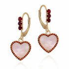 Mother of pearl Heart Loop earring, Surgical