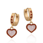 Mother of pearl Heart Loop earring, Surgical