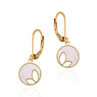 Mother of pearl Cutout Leaf Loop Earring, Surgical