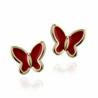Enamel Butterfly Stud Earrings, Surgical