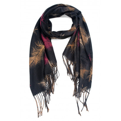 Printed Ladies scarf Leaves