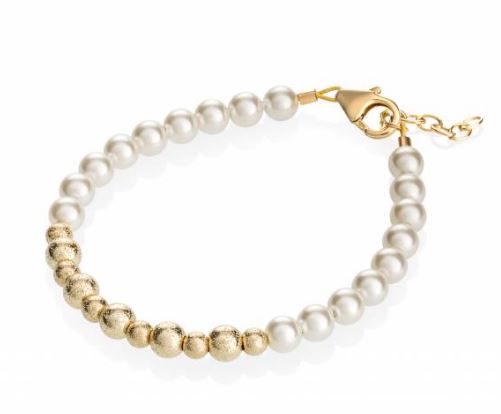 Crystal Dreams Bracelet Gold/White Pearls