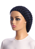 Two Tone Ribbed Chenille Black/Navy