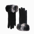 Ladies Suede Gloves with Fur
