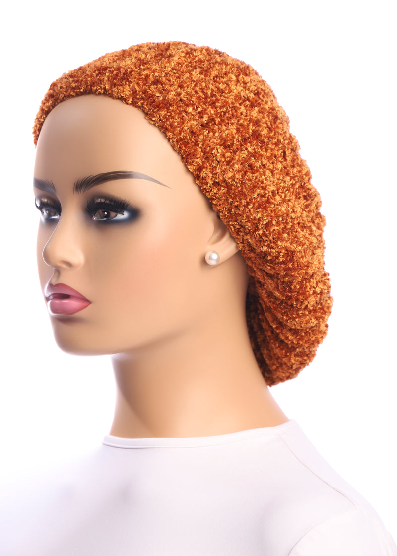 Ribbed Chenille Snood, Leather Brown