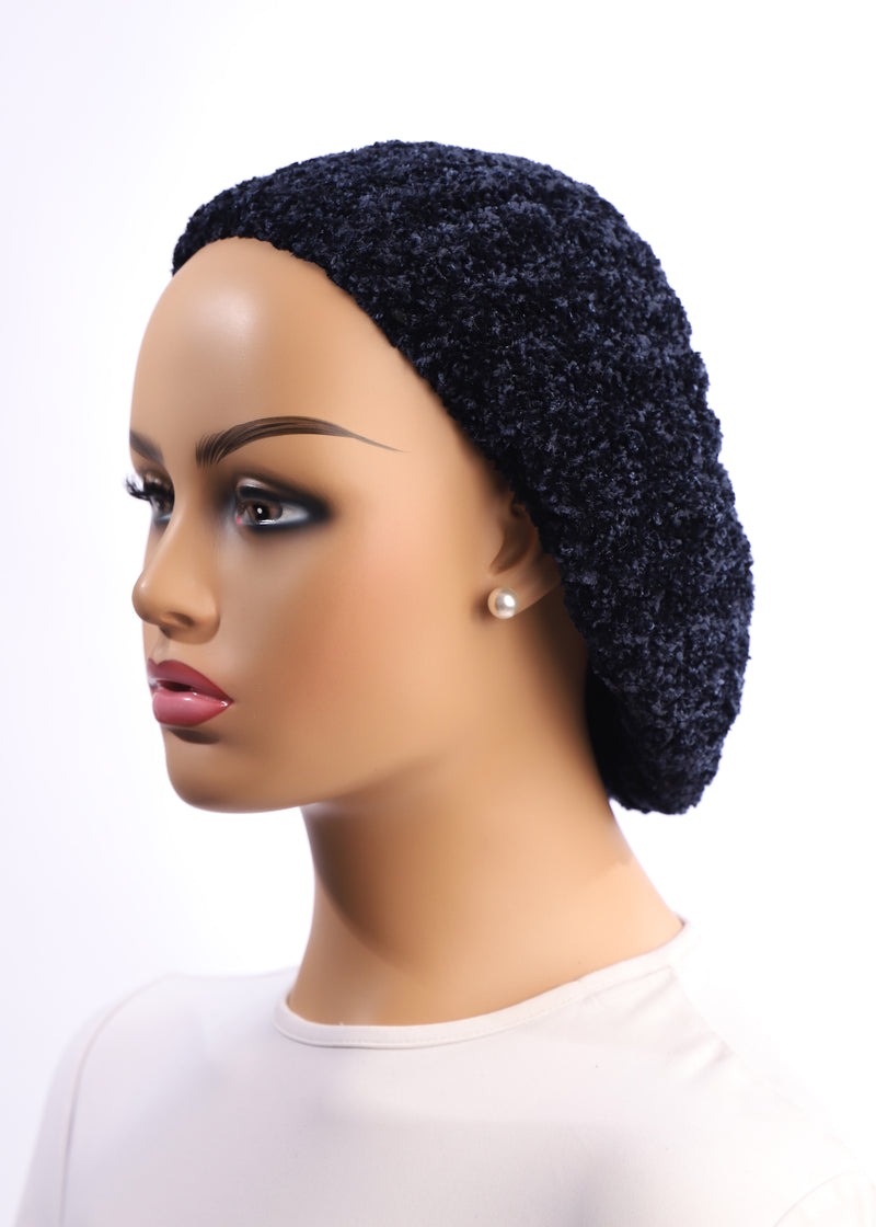Ribbed Chenille Snood Lurex, Navy